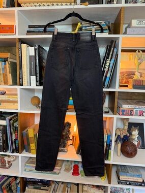 Acne Studios Black Denim Jeans with Coral Label